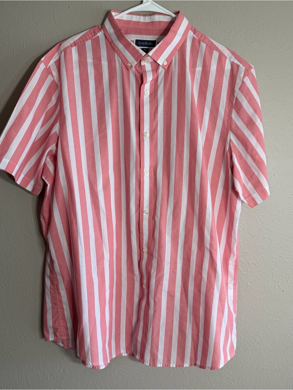 [Used/Like New] Club Room Pink & White Striped Button Down Shirt // Men Size XL
